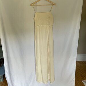 Belsoie Sz S cream maxi dress‎ spaghetti straps vintage vtg prom formal dress